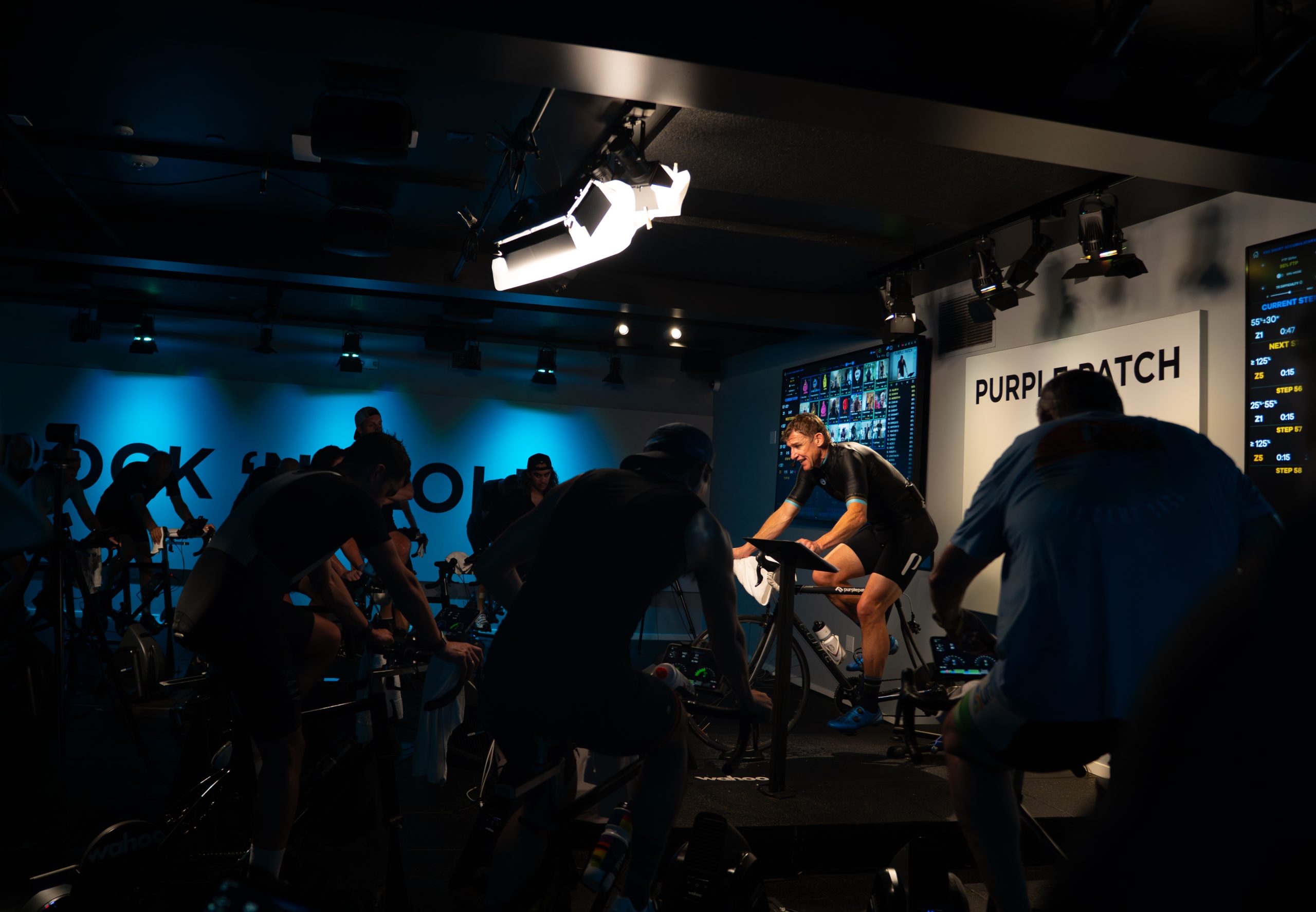 Athletes in a cycling class