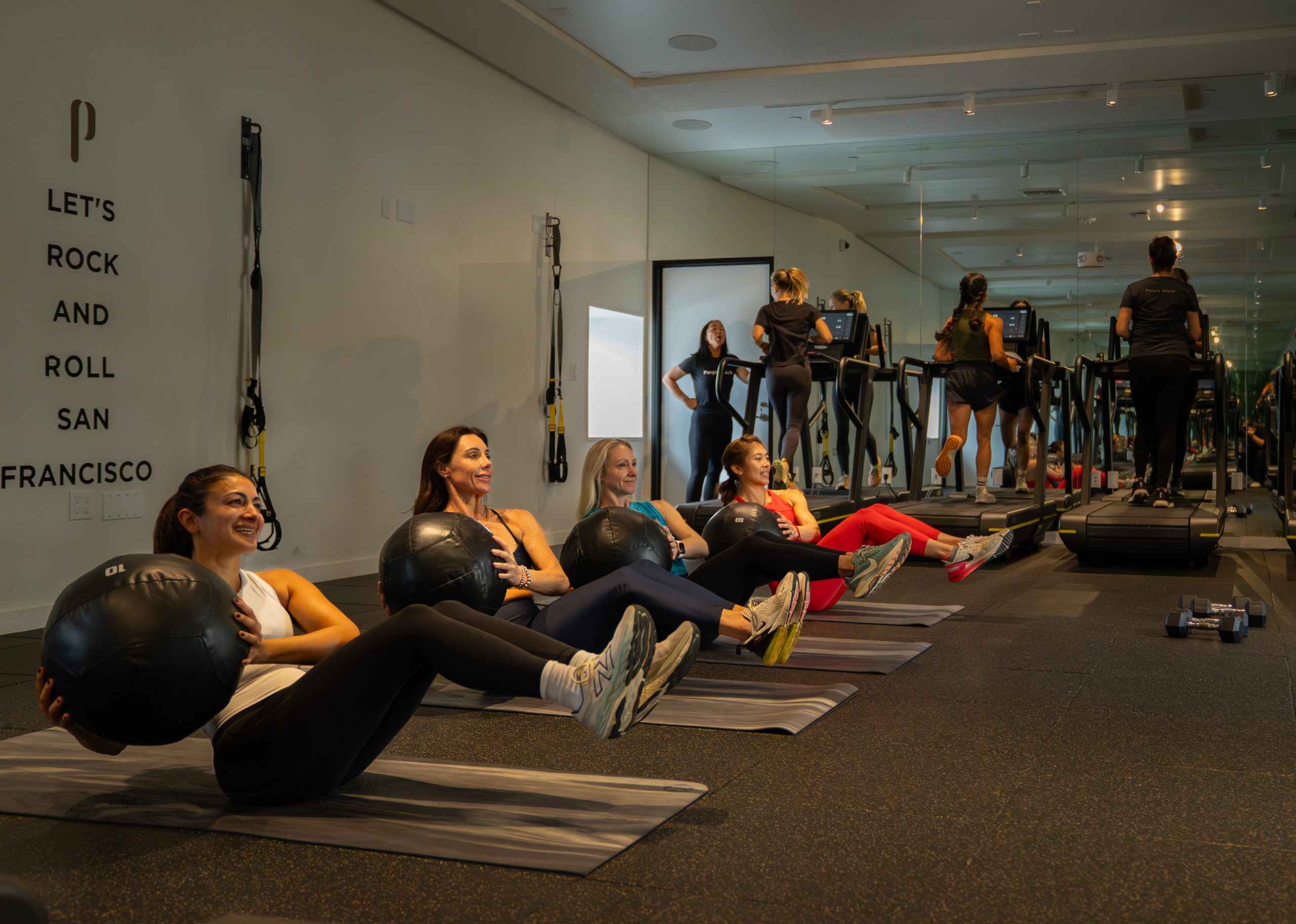 Members training on the floor