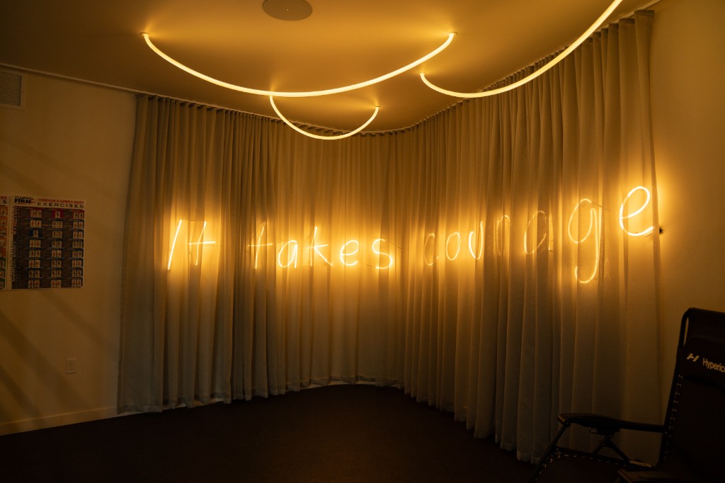 It takes courage neon