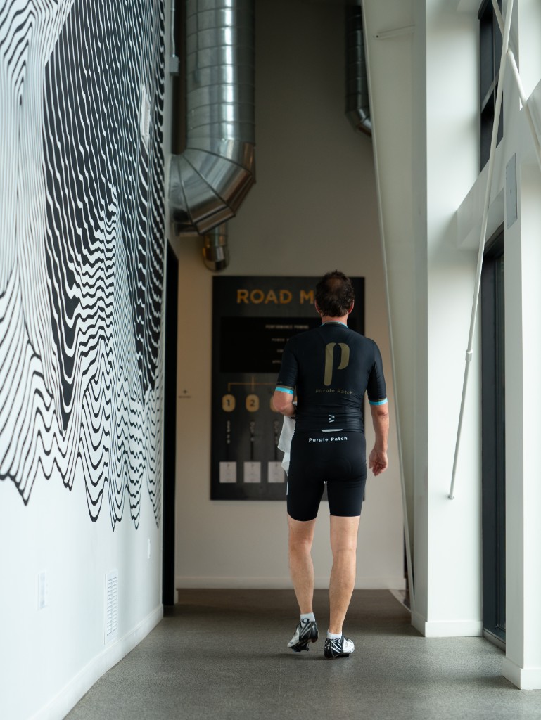 Athlete walking through the Center